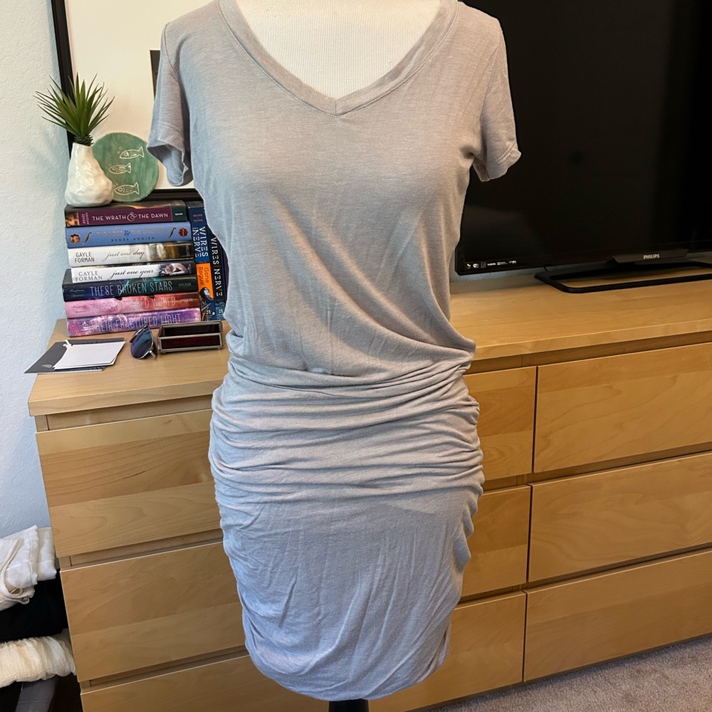 Prana Light Gray V-Neck Dress